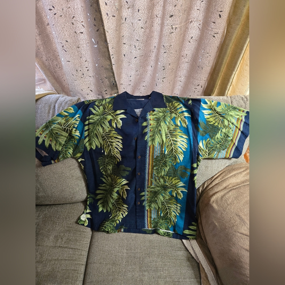 Tropical Leaf Print Men's Shirt